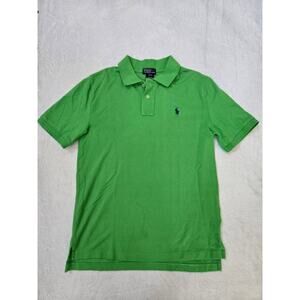 Vintage Polo Ralph Lauren Boys Large 14\16 Green Cotton Golf Polo Shirt